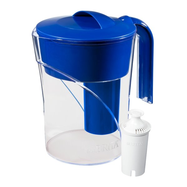 Brita Small 6 Cup Water Filter Pitcher with 1 Standard Filter, BPA Free - Mist, Blue