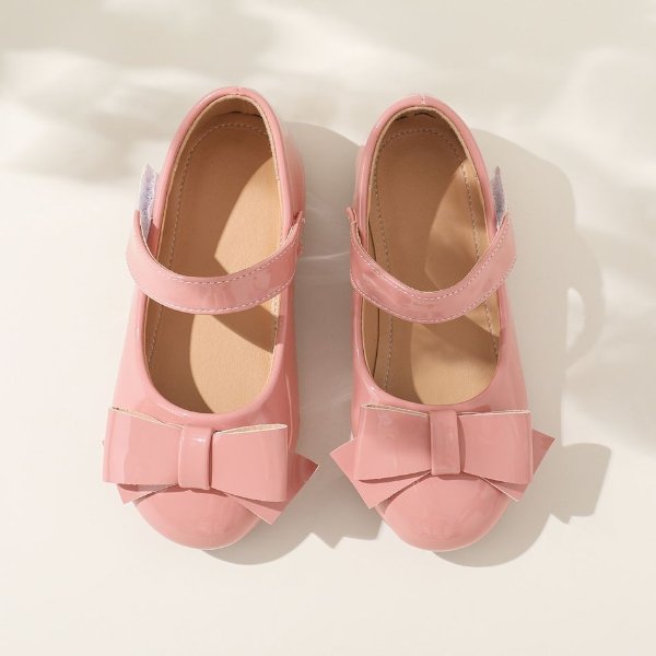 Toddler / Kid Bow Decor Pink Flat Mary Jane Shoes