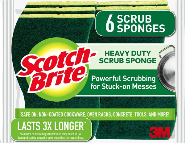 Heavy Duty Scrub Sponges, Sponges for Cleaning Kitchen and Household, Heavy Duty Sponges Safe for Non-Coated Cookware, 36 Scrubbing Sponges