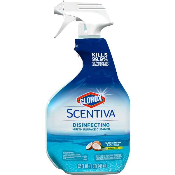 Scentiva Multi Surface Cleaner, Spray Bottle, Bleach Free, Pacific Breeze & Coconut, 32 Ounces