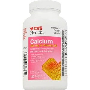 CVS Health Calcium 600mg & Vitamin D3 Tablets, 120CT