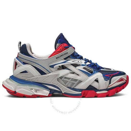 Men's Blue And Red Track.2 Caged Sneakers