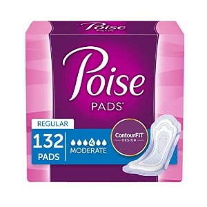 Poise Incontinence Pads, Moderate Absorbency, Regular, 132 Count