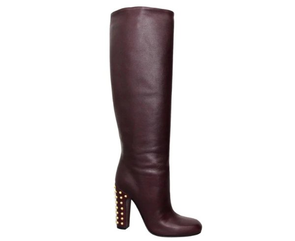 women's leather knee high studded jacquelyne tall boots