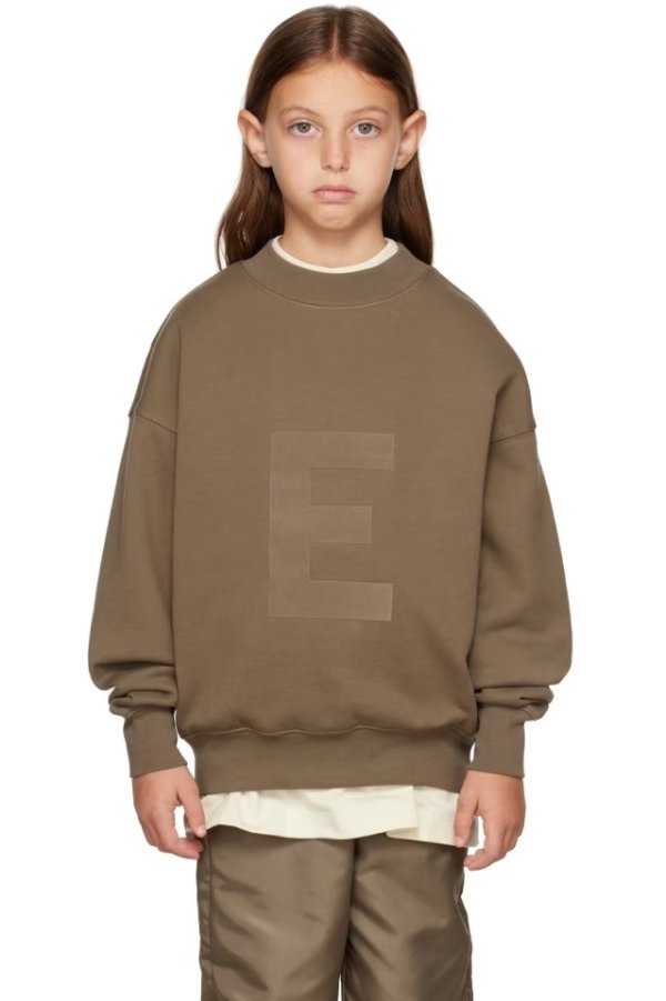 Kids Brown Logo Sweatshirt
