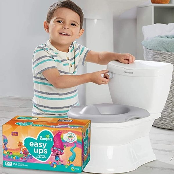 Potty Training Seat Starter Kit—My Size Potty Train & Transition and Pampers Easy Ups 4T-5T Potty Training Underwear for Girls and Boys, Size 6, 104 Count (Packaging May Vary)