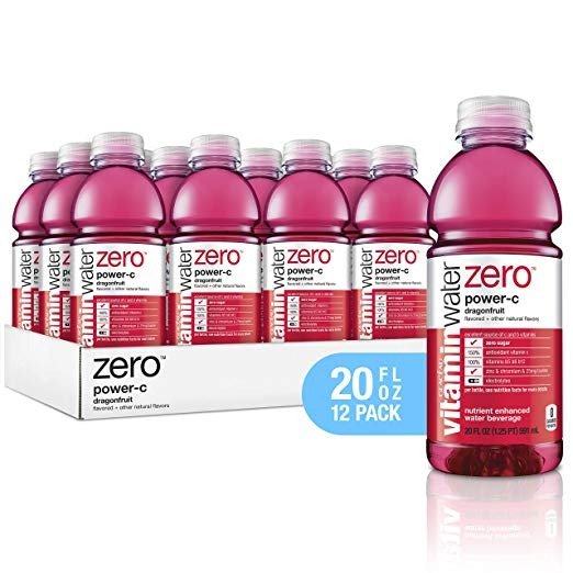 Electrolyte Enhanced Water with Vitamins, Zero Power-C Dragon Fruit, 20 Fluid Ounce (Pack of 12)