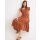 Ruffle-Strap Tiered Midi Dress in Wild Calendula Block-Print
