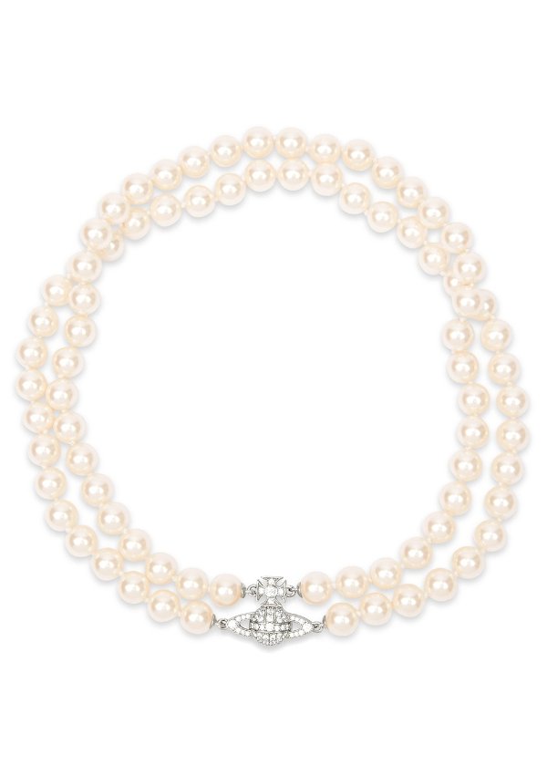 Graziella Swarovski pearl orb necklace
