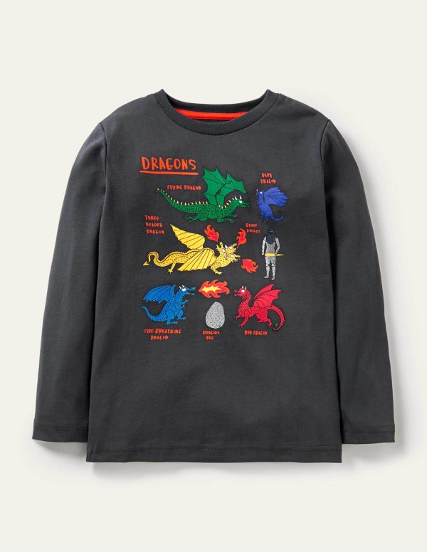 Glowing Magical T-shirt - Soot Grey Dragon Species | Boden US