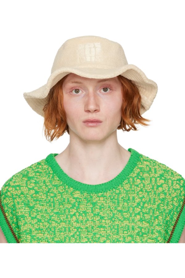 Beige Le Raphia 'Le Bob Bandho' Bucket Hat