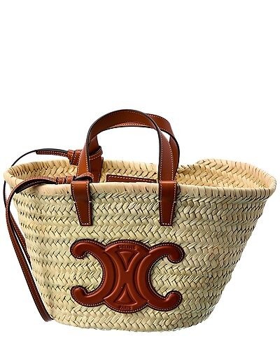 Teen Triomphe Small Palm Leaves & Leather Tote