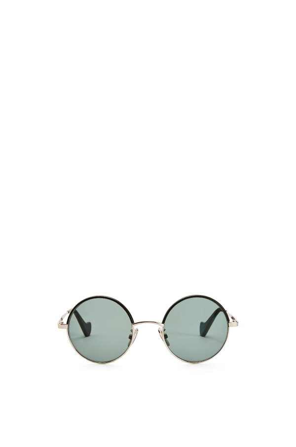 Small round sunglasses in metal Solid Khaki Green - LOEWE