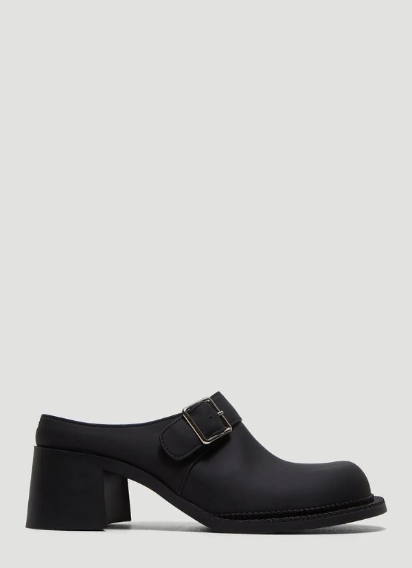 Round Toe Buckle Mules