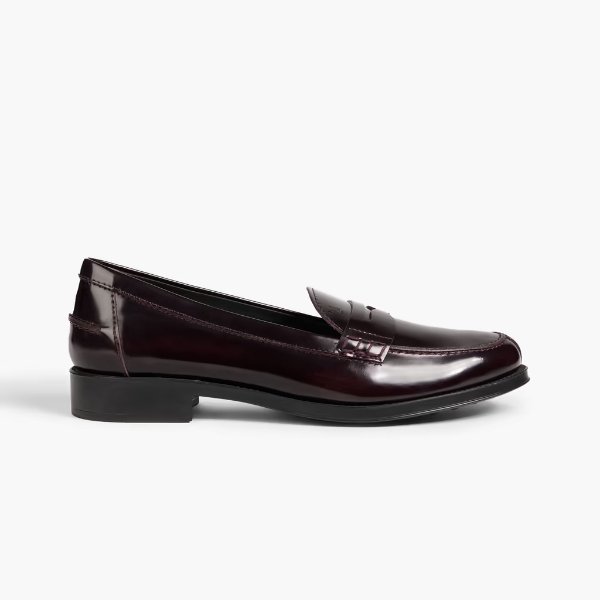 Glossed-leather loafers