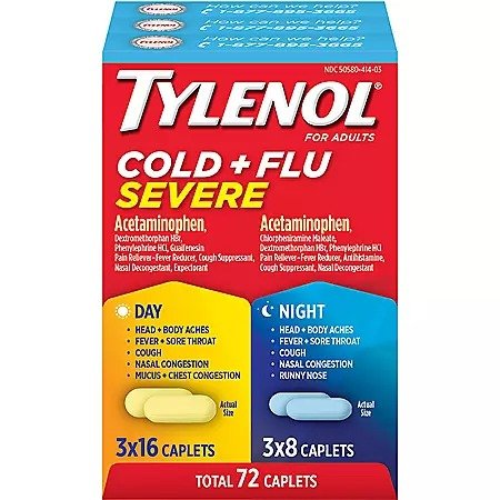 Cold + Flu Severe Day & Night Caplets (48 ct. day, 24 ct. night) - Sam's Club