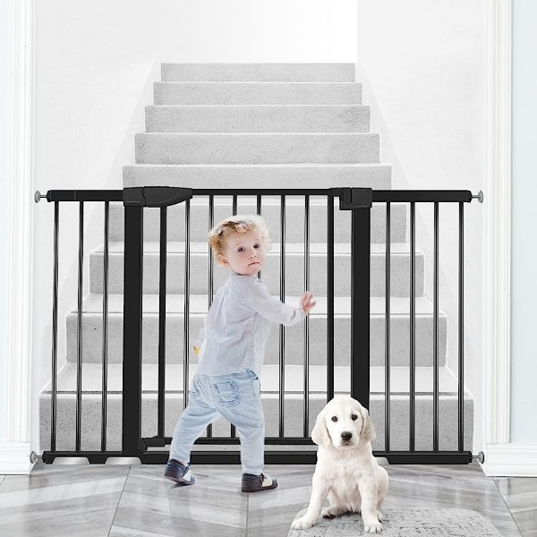 Decor Easy Install Tall & Wide Baby And Pet Gate With Pressure Mount Fastening