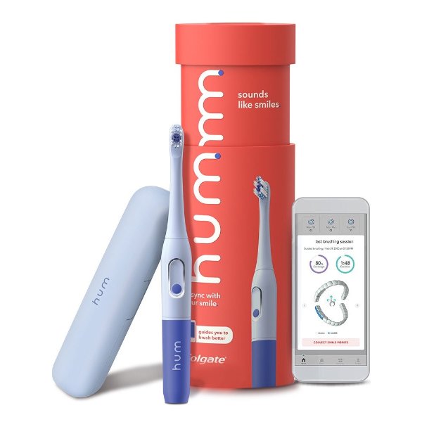 Smart Battery Toothbrush Kit, Sonic Toothbrush with Travel Case, Blue