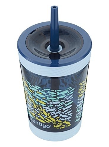 Spill-Proof Kids Tritan Straw Tumbler, 14 oz, Nautical Blue