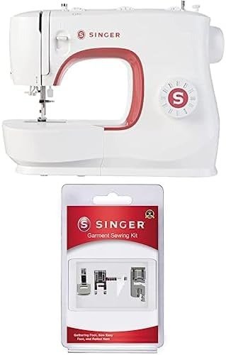 Bundle of SINGER | MX231 Sewing Machine With Accessory Kit & Foot Pedal - 97 Stitch Applications - Simple & Great for Beginners + SINGER | Garment Presser Feet Kit