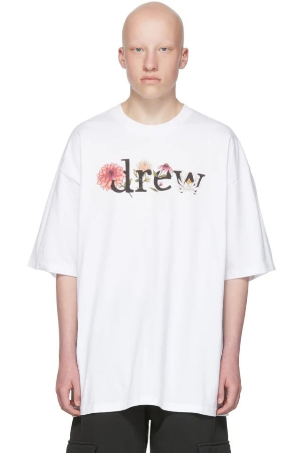 SSENSE Exclusive White Floral Drew T-Shirt