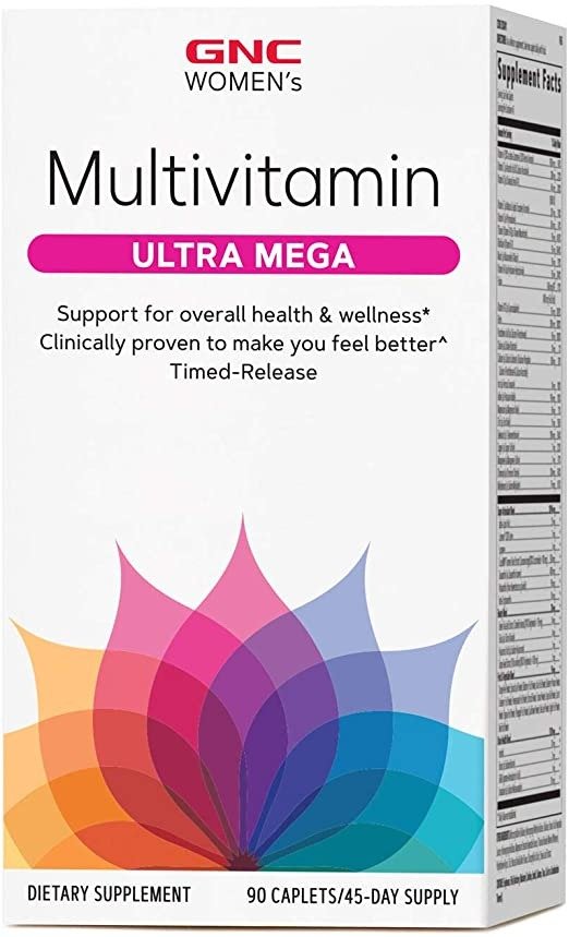 Women's Ultra Mega Multivitamin, 90 Caplets, Supports Overall Health and Wellness in Women