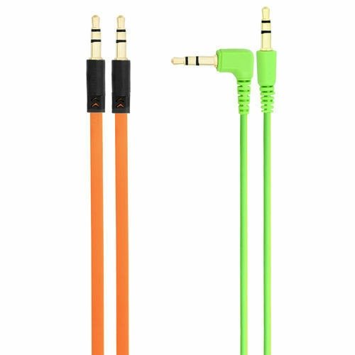 3.5mm Aux 音频线 1.5m 直头 + 弯头两根装 橙色 + 绿色