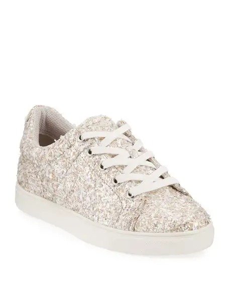 Trina Metallic Textured Lace-Up Sneakers