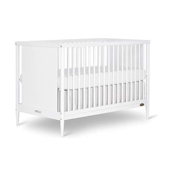 Dream On Me Clover 4-in-1 Modern Island Crib with Rounded Spindles in White