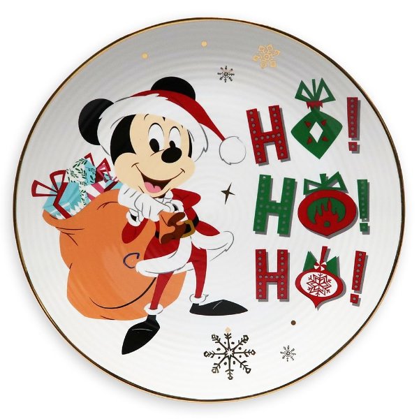 Santa Mickey Mouse Holiday Dessert Plate | shopDisney