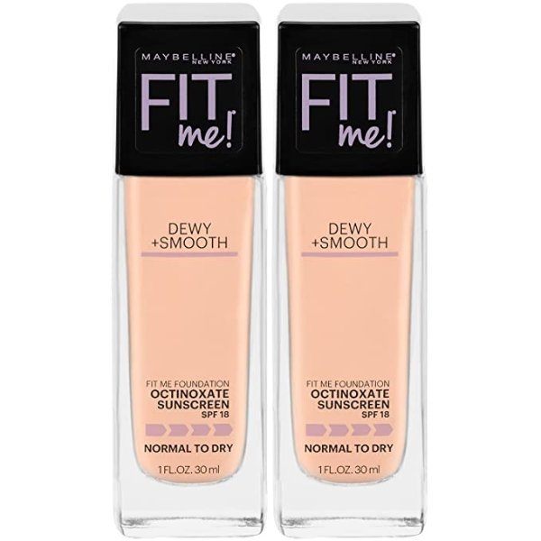 Fit Me Dewy + Smooth Foundation Makeup, Ivory, 2 Count