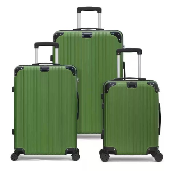 Grand Creek Nested Hardside Luggage Set in Sea Green, 3 Piece - TSA Compliant