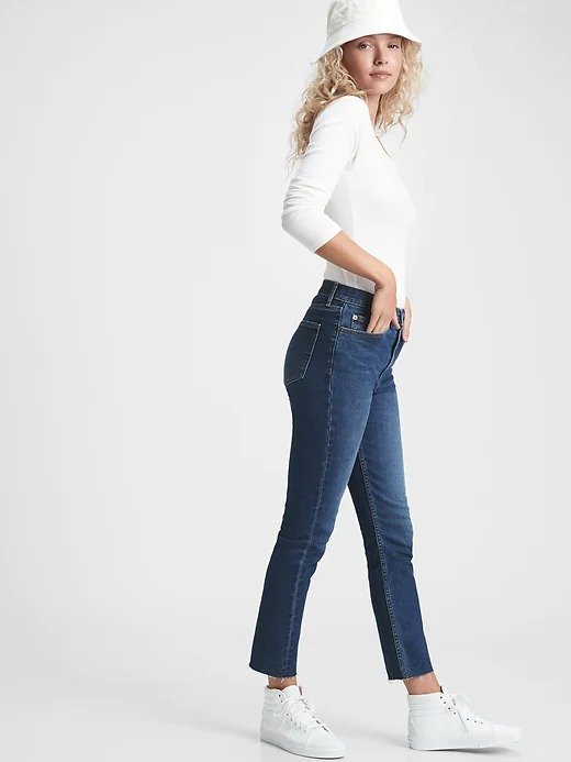 High Rise Cigarette Jeans with Secret Smoothing Pockets With Washwell™