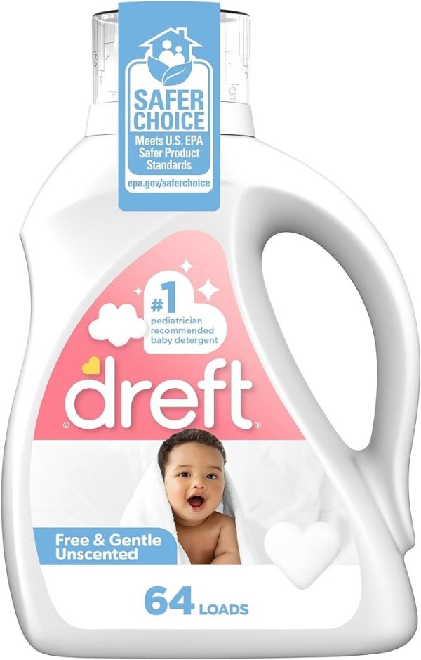 Liquid Laundry Baby Detergent Unscented 92 fl oz 64 loads