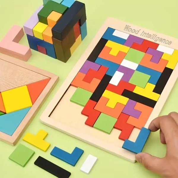 3D Wooden Block Puzzle, Fun Way To Improve Intelligence & Creativity Of Kids