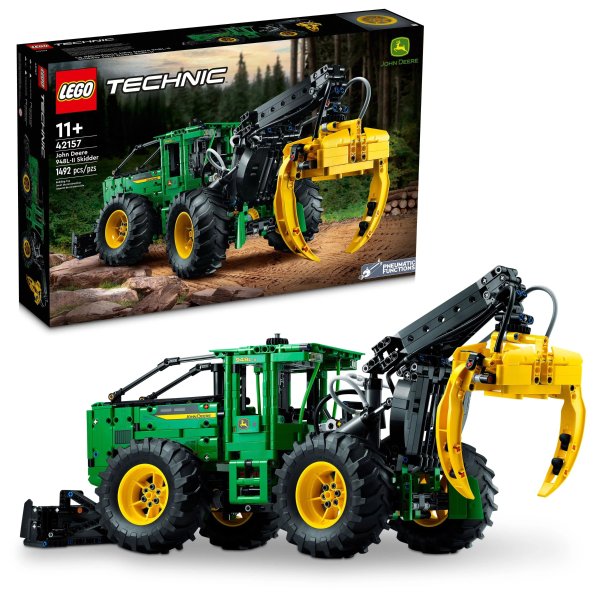 Technic John Deere 948L-II Skidder 42157 Advanced Tractor Toy Building Kit for Kids Ages 11 and Up, Gift for Kids Who Love Engineering and Heavy-Duty Farm Vehicles