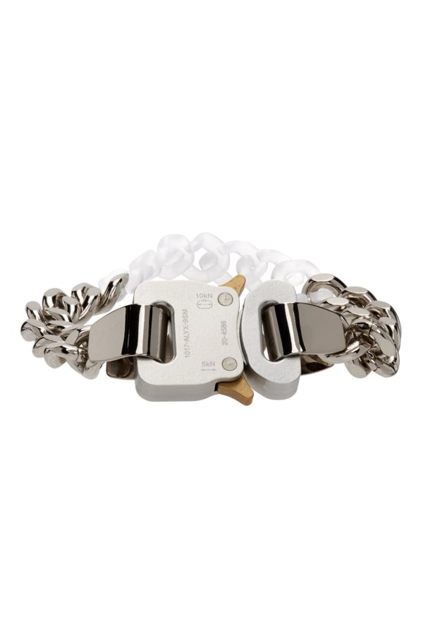 Silver Metal & Nylon Chain Bracelet