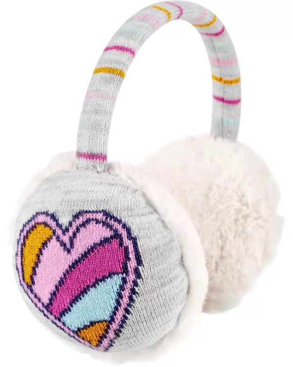 Rainbow Heart Ear Muffs