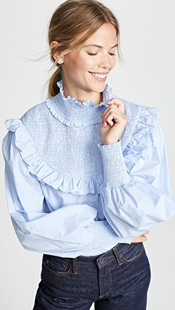 ENGLISH FACTORY Smocked Top