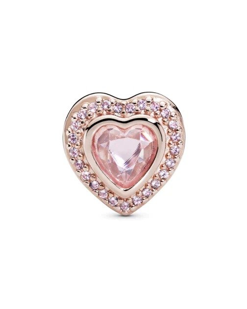 Pandora Moments 14K Rose Gold Plated Crystal Heart Charm