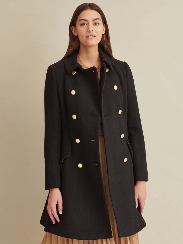 Double Breasted Wool Peacoat