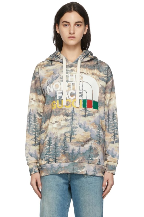 Brown & Grey The North Face Edition Graphic Hoodie