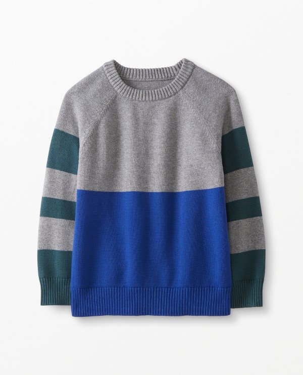 Colorblock Pullover In Combed Cotton