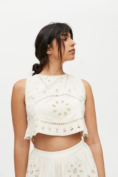 UO Mila Lace Cropped Tank Top