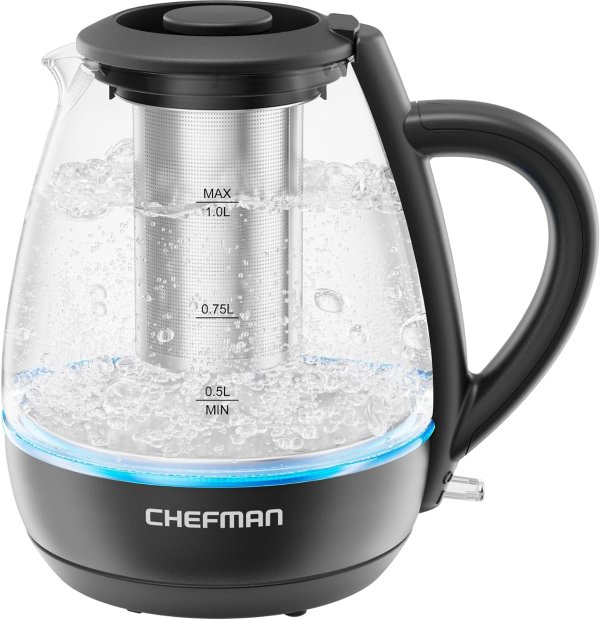 Electric Kettle with Tea Infuser, 1L 1500W