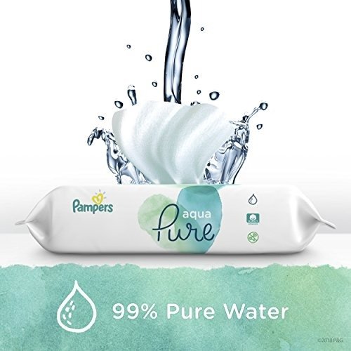 Pure Disposable Baby Diapers Size 5, 80 Count, Hypoallergenic and Fragrance Free Protection with Aqua Pure 4X Pop-Top Sensitive Water Baby Wipes, 224 Ct.
