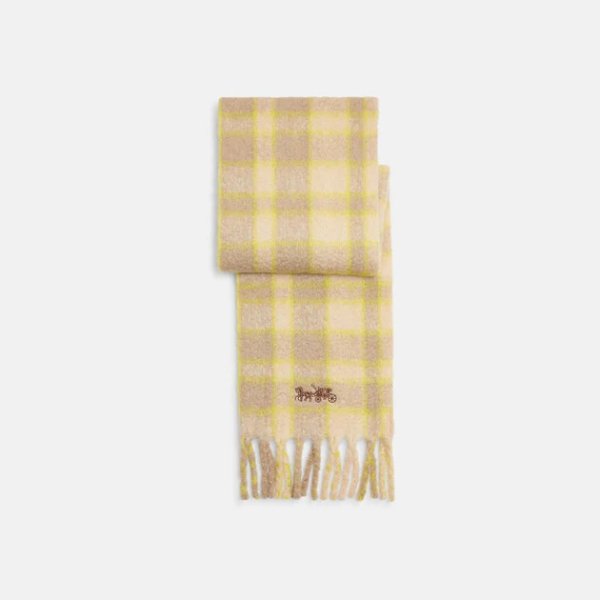羊毛混纺格纹围巾