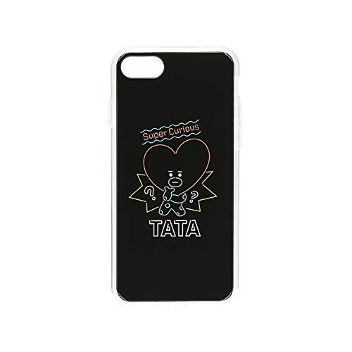 Official Merchandise by Line Friends - TATA Character Poster Design Drop Protection Case for iPhone 8 Plus/iPhone 7+, Black