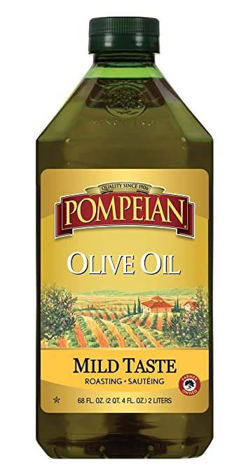 Pompeian Mild Taste Olive Oil, Mild Flavor, Perfect for Roasting & Sauteing, Naturally Gluten Free, Non-Allergenic, Non-GMO, 68 FL. OZ.