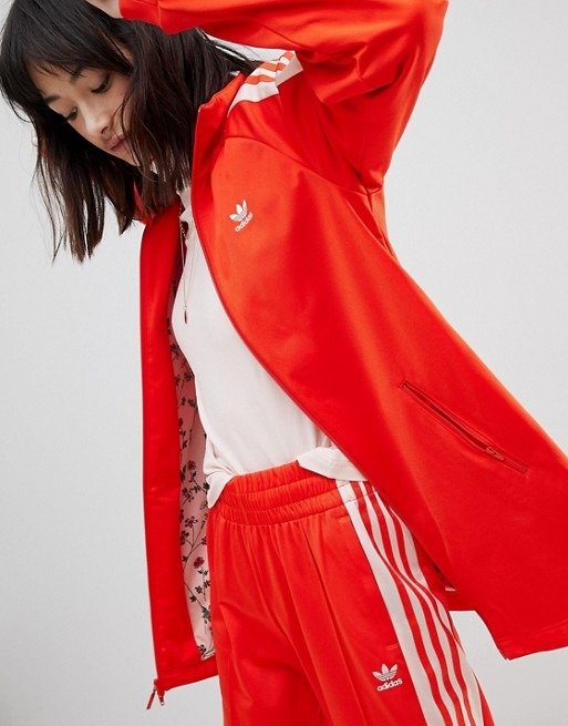 adidas Originals Track Jacket In Red And Pink at asos.com